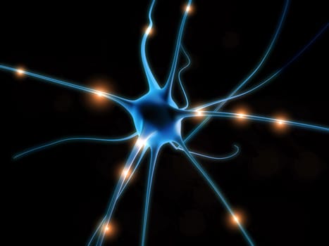3d rendered close up of an active brain cell