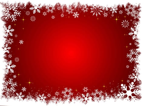 Background of snowflakes and stars