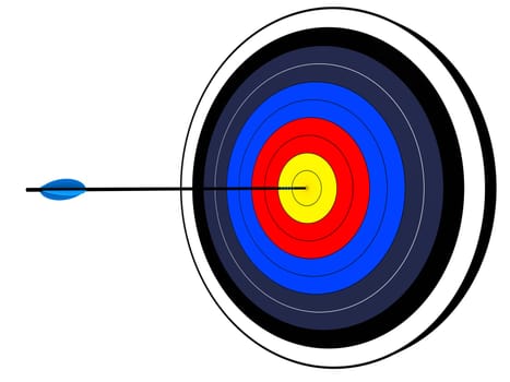 3d rendered illustration of a target with an arrow