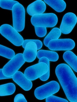 3d rendered close up of some isolated bacteria
