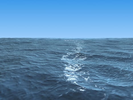 3d rendered illustration of the wide blue ocean