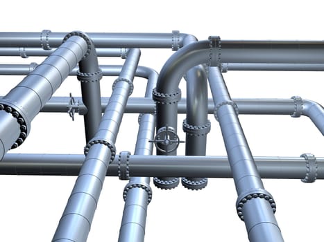 3d rendered illustration of metal pipelines