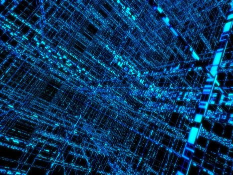 3d rendered illustration of a blue matrix