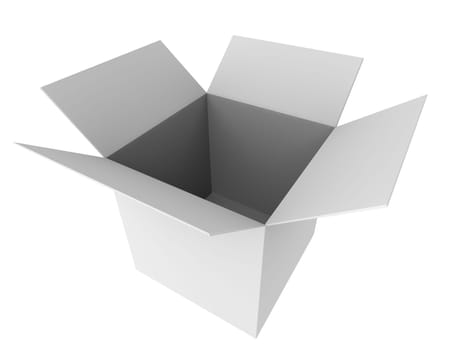 3d rendered black/white illustration of a grey carton