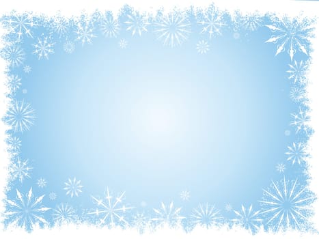 Grunge snowflake border