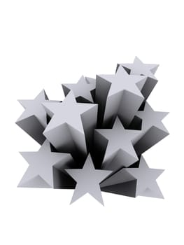 3d rendered black/white illustration of stars