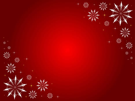 Background of snowflakes and stars