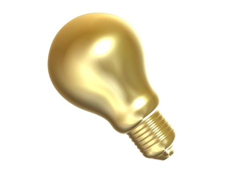 3d rendered illustration of one golden bulb