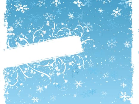 Winter floral grunge background