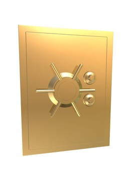 3d rendered illustration of a golden bank safe