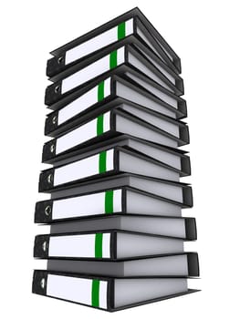 3d rendered illustration from a tower of binders