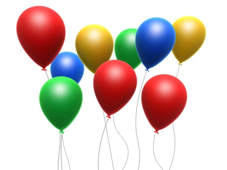 3d rendered illustration of some colorful balloons