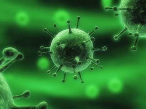 3d rendered close up of streaming viruses