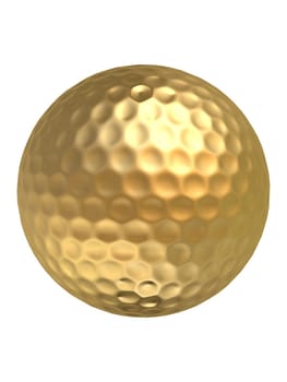 3d rendered illustration of one golden golf ball