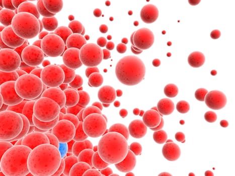 3d rendered illustration of many jumping red balls