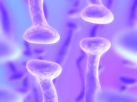 3d rendered illustration of two receptor cells