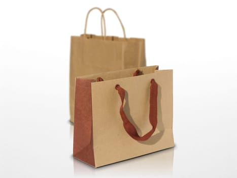 two ecological shopping bag on a white grey background one is blurred