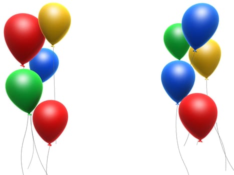 3d rendered illustration of some colorful balloons