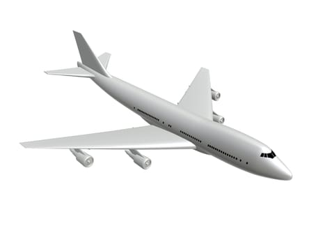 3d rendered illustration of a white plane