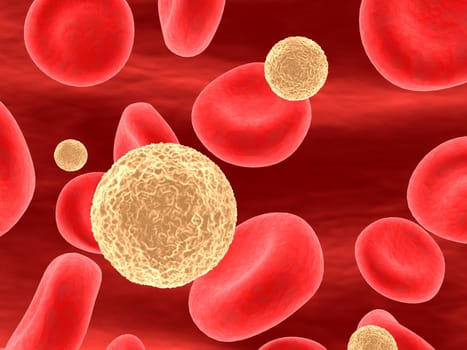 3d rendered close up of a t killer cell in an artery