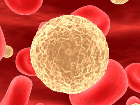 3d rendered close up of a t killer cell in an artery
