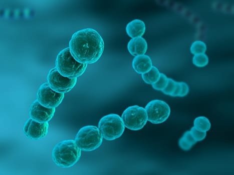3d rendered close up ofsome streptococcus bacteria