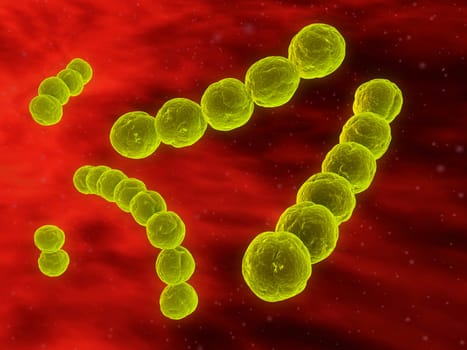 3d rendered close up ofsome streptococcus bacteria