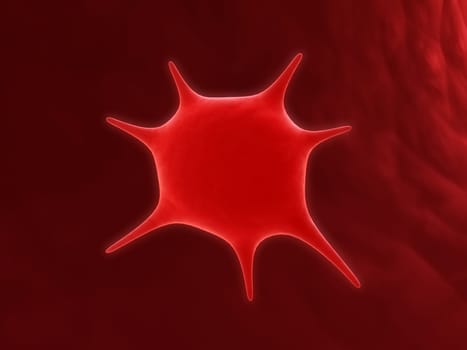 3d rendered illustration of an artery with an isolated platlet