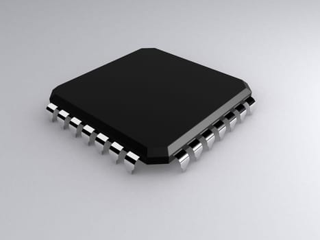 3d rendered illustration of a black processor