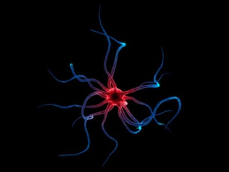 3d rendered close up of an active nerve cell