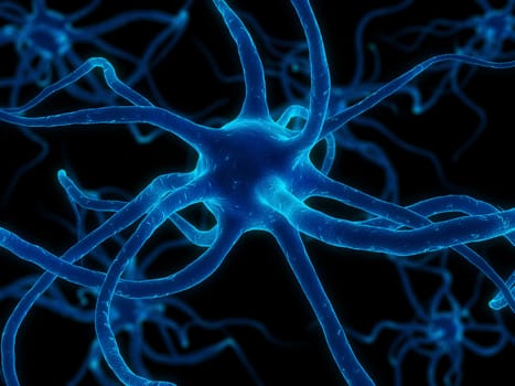 3d rendered close up of isolated nerve cells