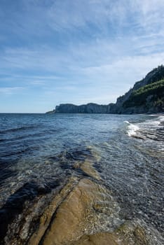 Rocky Seashore with Clear Waters rippling