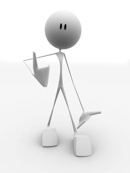 3d rendered illustration of a little character