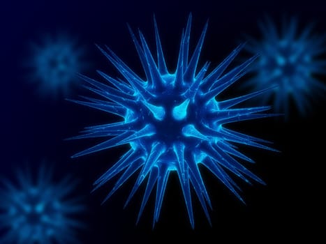 3d rendered close up of some isolated viruses