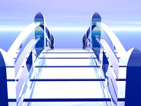 3D render illustration of a bridge heading to unknown