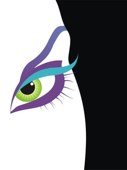 Vector illustration of a woman eye detail