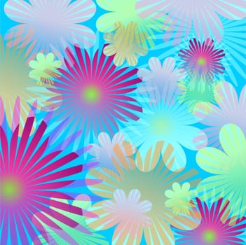 Seamless floral pattern in vibrant colors