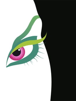 Vector illustration of a woman eye detail