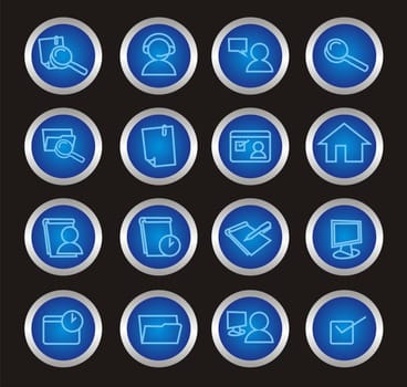 16 Web icons - Set of vector pc buttons