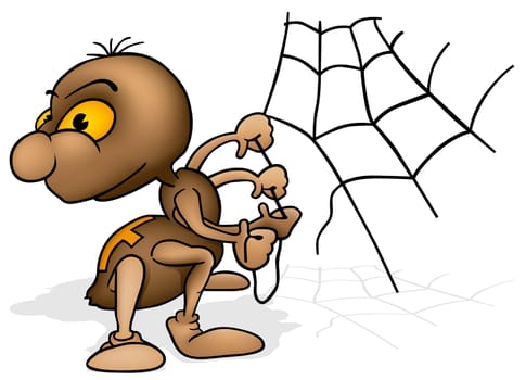 Brown Spider  - Highly detailed cartoon illustration as vector image