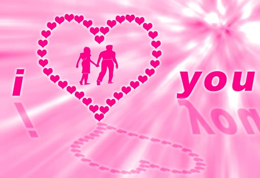 A couple in the heart for this love card