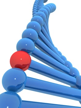 3d rendered illustration of a blue double helix