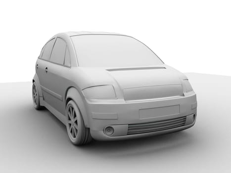 3d rendered black/white illustration of a car