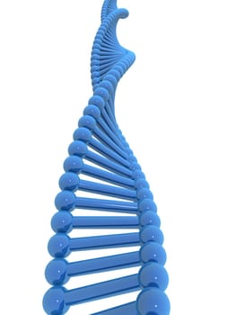 3d rendered illustration of a blue double helix
