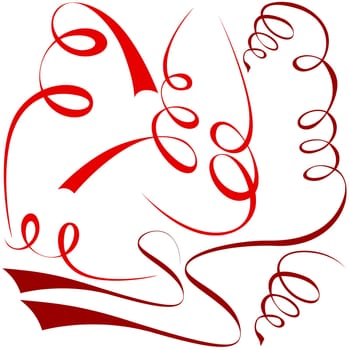 Red spiral elements - vector illustration