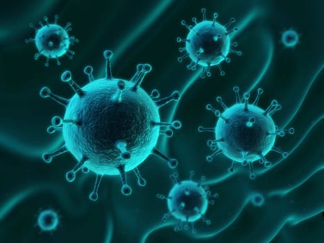 3d rendered close up of of streaming viruses