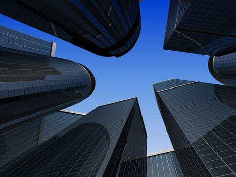 3d rendered illustration of big business towers