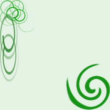 A GREEN GRADATION BACKGROUND WITH DARK GREEN SWIRLS ON TWO CORNERS.