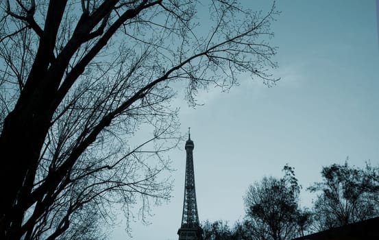 The Eiffel Tower in nightfall - paris France