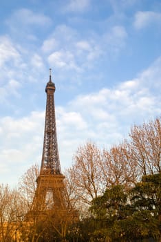 The Eiffel Tower in nightfall - paris France
